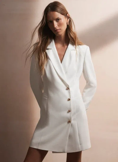 Mint Velvet Blazer Mini Dress In White