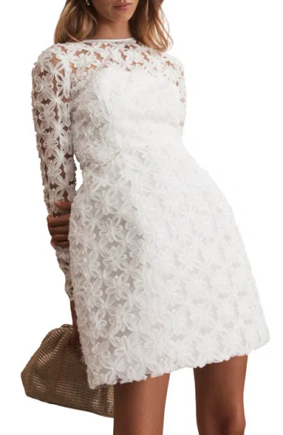 Mint Velvet Lace Hourglass Mini Dress In White