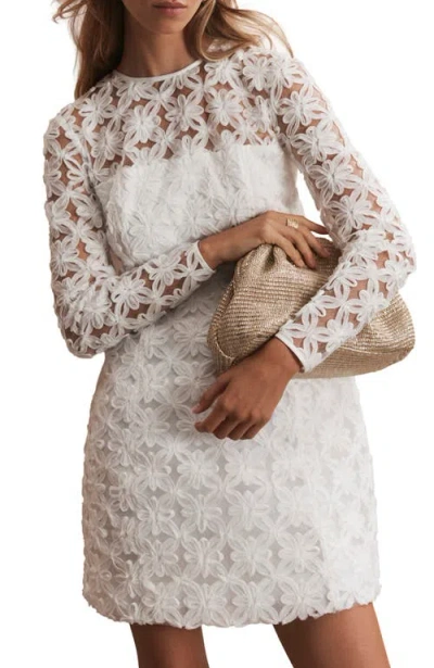 Mint Velvet Lace Hourglass Mini Dress In White