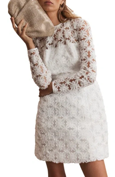 Mint Velvet Lace Hourglass Mini Dress In White