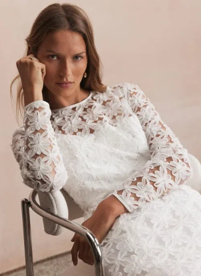 Mint Velvet Lace Hourglass Mini Dress In White