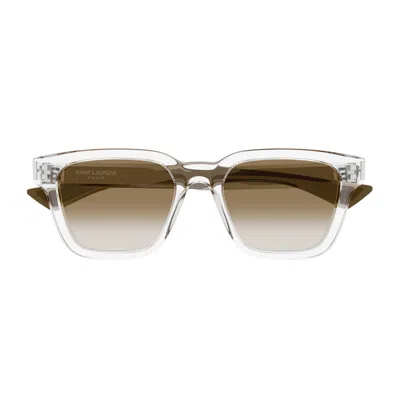 Saint Laurent Sl 790 Linea Corner Angle 004 Crystal Brown Sunglasses