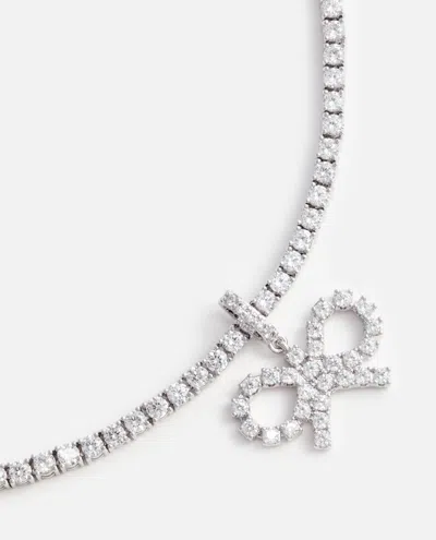 Self-portrait Silver Crystal Tennis Necklace