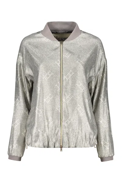 Herno Bomber Jacket With Zip Closure In White