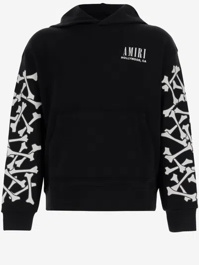 Amiri Cotton Sweatshirt With Print And Logo In Black