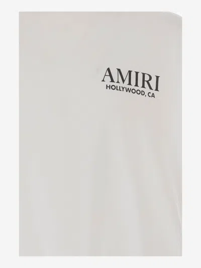 Amiri Cotton T-shirt With Print And Logo In White