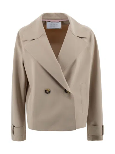 Harris Wharf London Double-breasted Tailored Blazer Adjustable Cuffs In Neutral