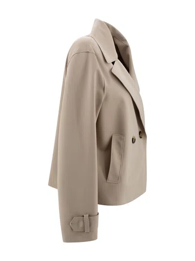 Harris Wharf London Double-breasted Tailored Blazer Adjustable Cuffs In Neutral
