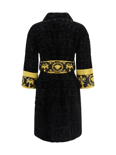 Versace Bathrobe In Black
