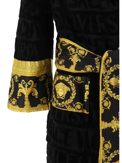 Versace Bathrobe In Black