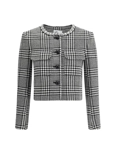Self-portrait Wool Houndstooth Tailored Jacket Jackets Multicolor