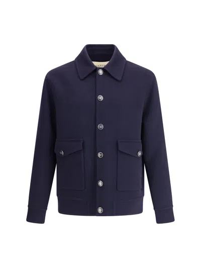 Valentino Virgin Wool Jacket In Blue
