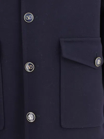 Valentino Virgin Wool Jacket In Blue