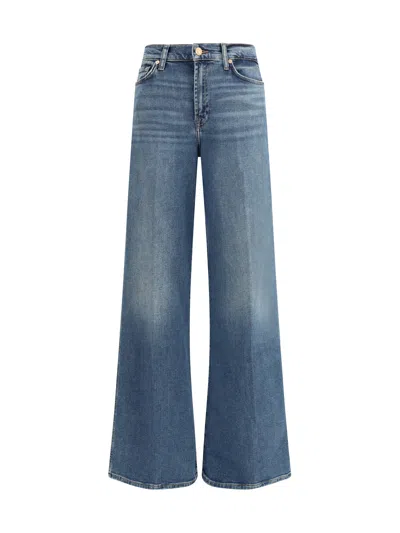7 For All Mankind Lotta Luxe Wide Leg Jeans In Blue