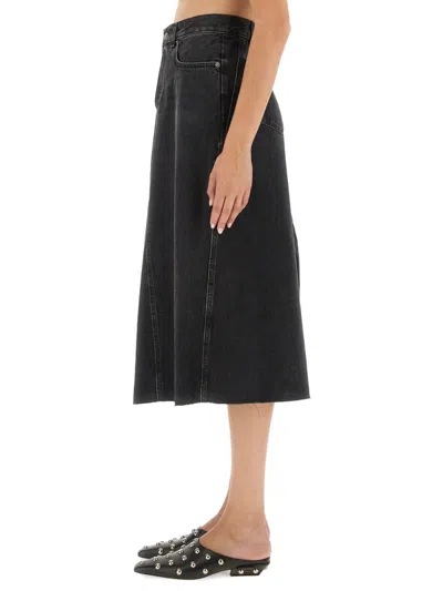 Haikure High-waisted Skirt With Back And Side Pockets In Black