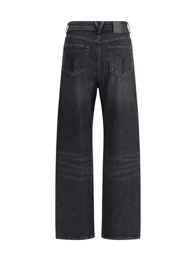 Versace Distressed Wide-leg Jeans Cut-outs In Black