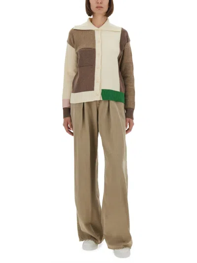 Paul Smith Knitwear With Ribbed Cuffs And Patch Pocket In Brown