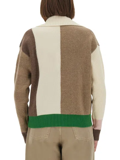 Paul Smith Knitwear With Ribbed Cuffs And Patch Pocket In Brown