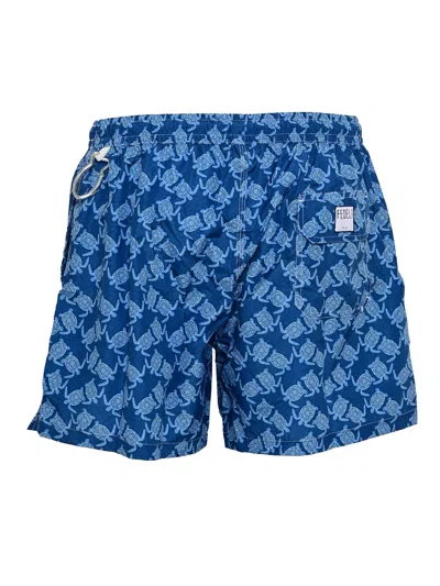 Fedeli Swim Trousers Woven Fabric Man In Blue