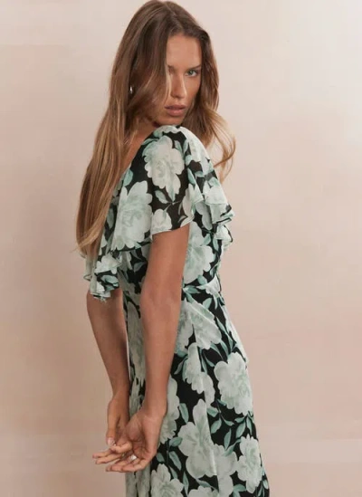 Mint Velvet Floral Print Ruffle Maxi Dress In Pattern