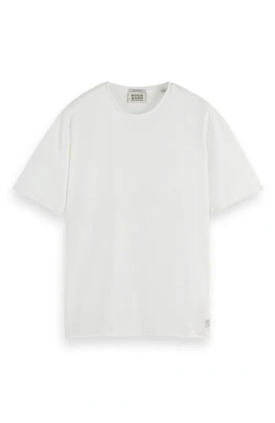 Scotch & Soda Raw Edge Cotton T-shirt In White