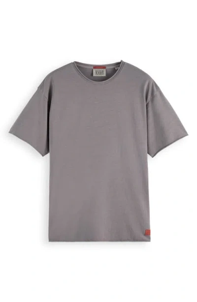 Scotch & Soda Raw Edge Tee In Gray