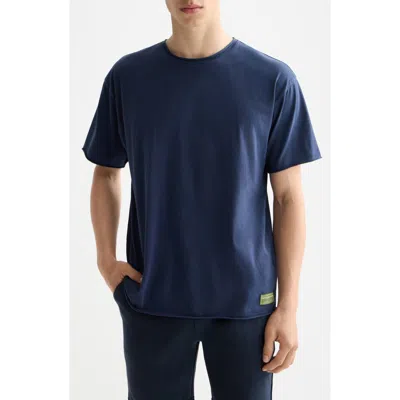 Scotch & Soda Raw Edge Cotton T-shirt In Black