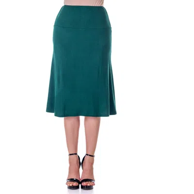 24seven Comfort Apparel A-line Elastic Waist Knee Length Skirt