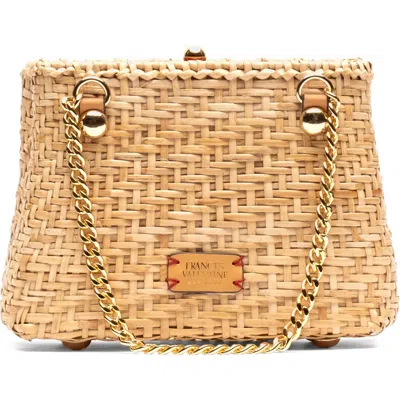 Frances Valentine Butterscotch Wicker Basket Shoulder Bag
