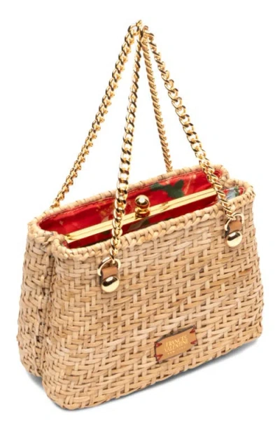 Frances Valentine Butterscotch Wicker Basket Shoulder Bag