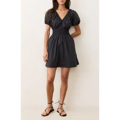 Marine Layer Emery Pima Cotton Poplin Minidress In Black