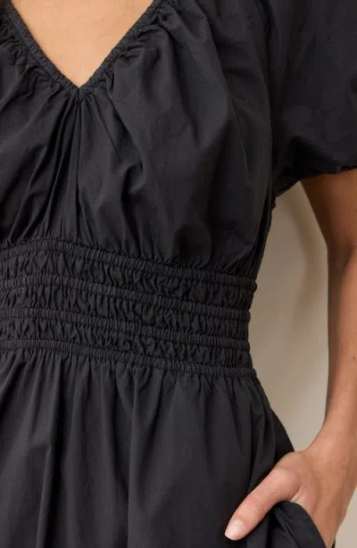 Marine Layer Emery Pima Cotton Poplin Minidress In Black