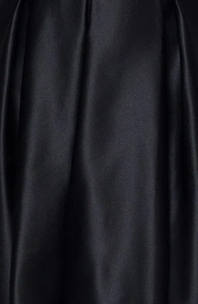 Blondie Nites Corset Bodice Satin Cocktail Minidress In Black