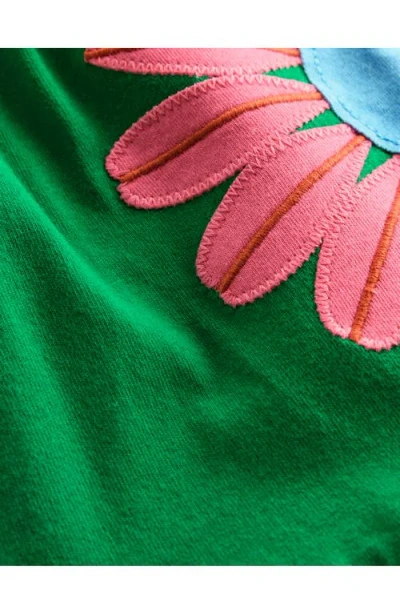 Mini Boden Kids' Enola Hoptch Potch Embroidered Tiered Jersey Sundress In Green