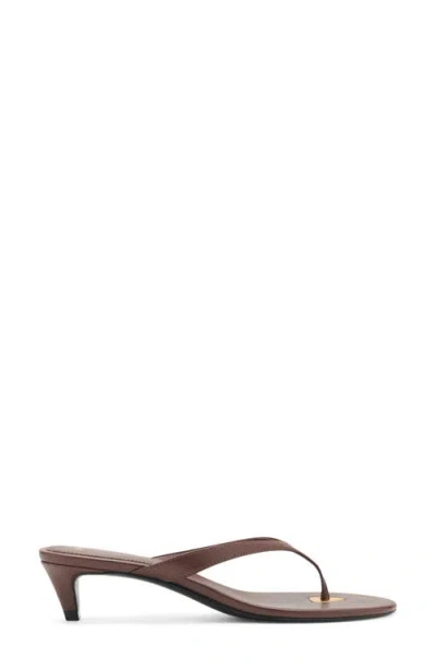Mango Metallic Detail Kitten Heel Flip Flop