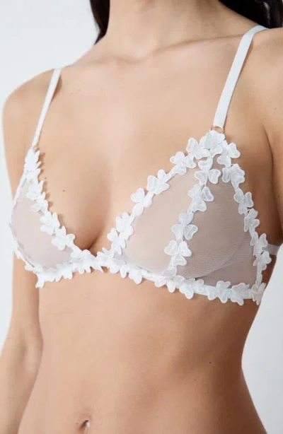 Etam Ps I Love You Triangle Bralette In White