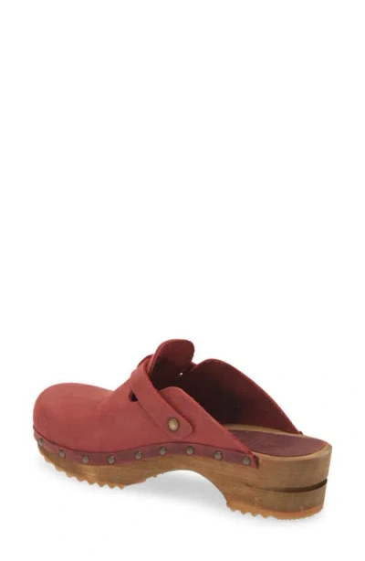 Sanita Kristel Stud Leather Clog In Red