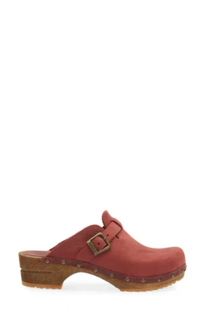 Sanita Kristel Stud Leather Clog In Red