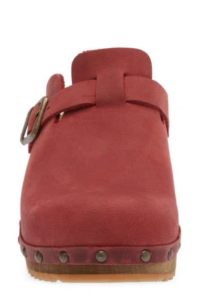 Sanita Kristel Stud Leather Clog In Red