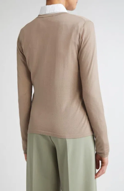 Max Mara Kenya Virgin Wool Cardigan In Neutral