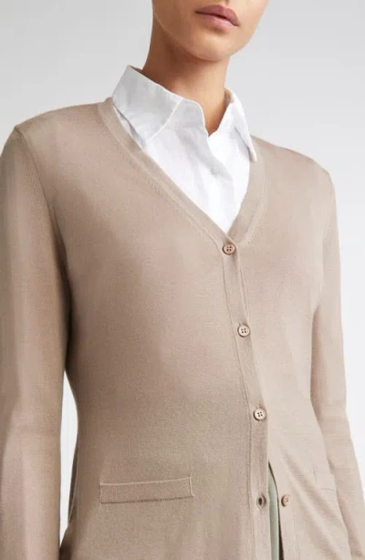 Max Mara Kenya Virgin Wool Cardigan In Neutral