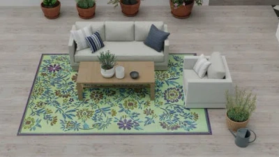 Mad Mats Wildflowers Eggplant Rug