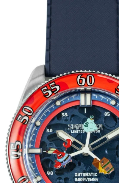 Spinnaker X Spongebob Squarepants Croft Midsize Automatic Rubber Strap Watch, 40mm