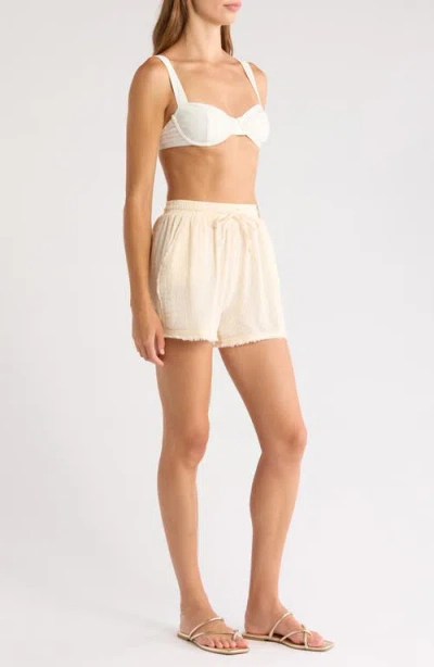 Elan Tie Waist Cover-up Shorts In Neutral