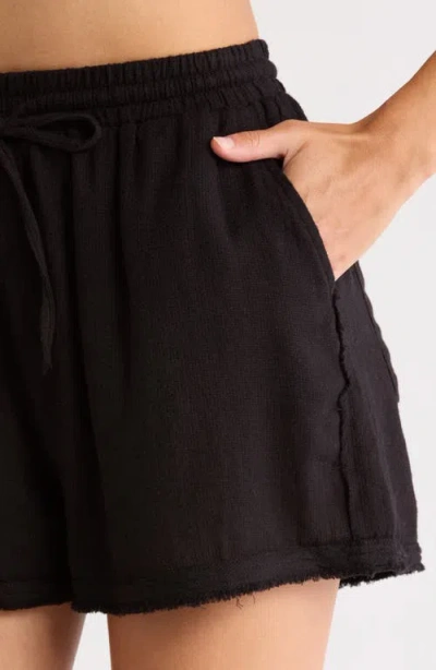 Elan Tie Waist Cover-up Shorts In Black