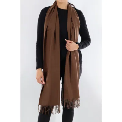 La Fiorentina Solid Scarf With Fringe