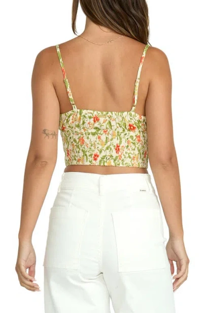 Billabong Babe Floral Smocked Crop Camisole In Multi