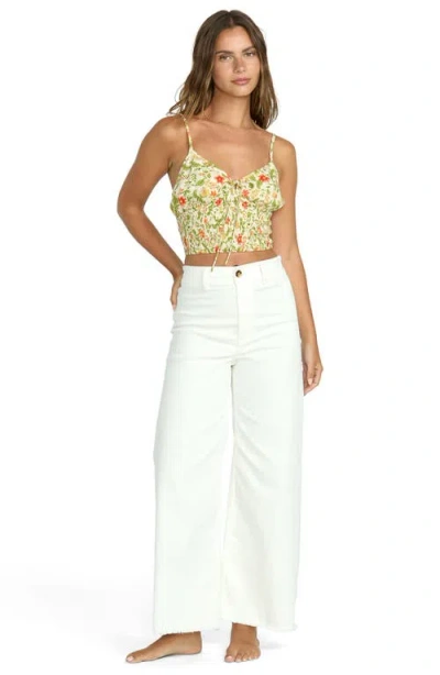 Billabong Babe Floral Smocked Crop Camisole In Multi