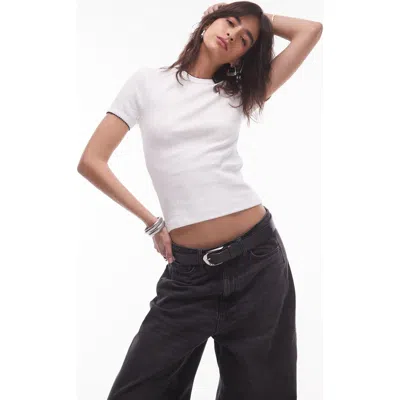 Topshop Pointelle Crop Top In White