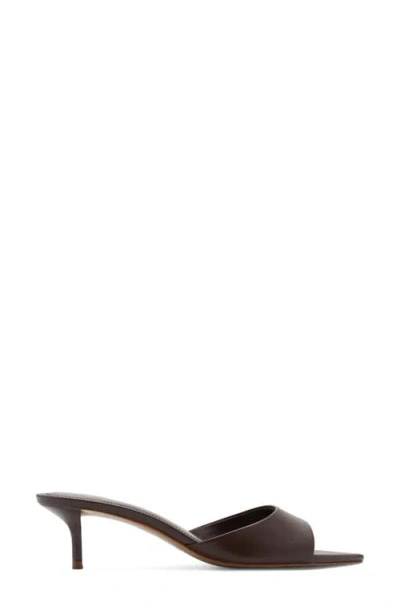 Mango Leather Open Back Heeled Sandals In Brown